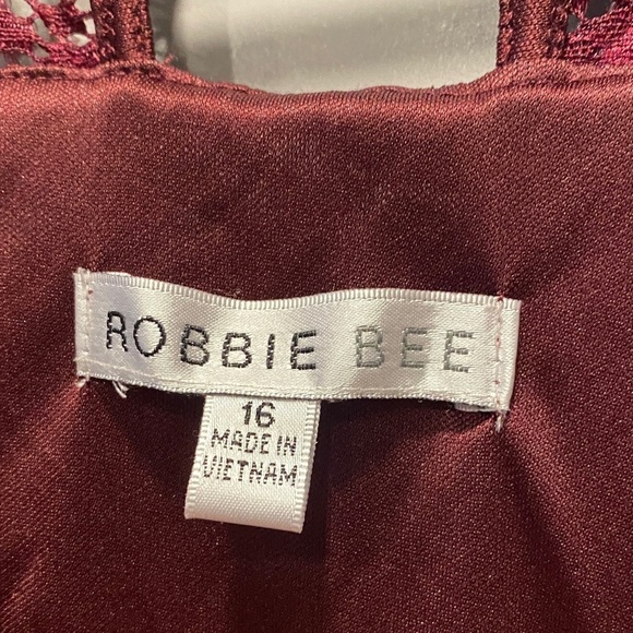 Robbie Bee Asymmetrical Lace Dress | Deep Red | Size 16 | Elegant Occasion Dress - Picture 2 of 8